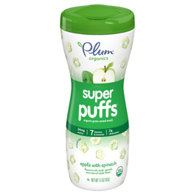 Plum Organics Organic Super Puffs Apple With Spinach - 1.5 Oz