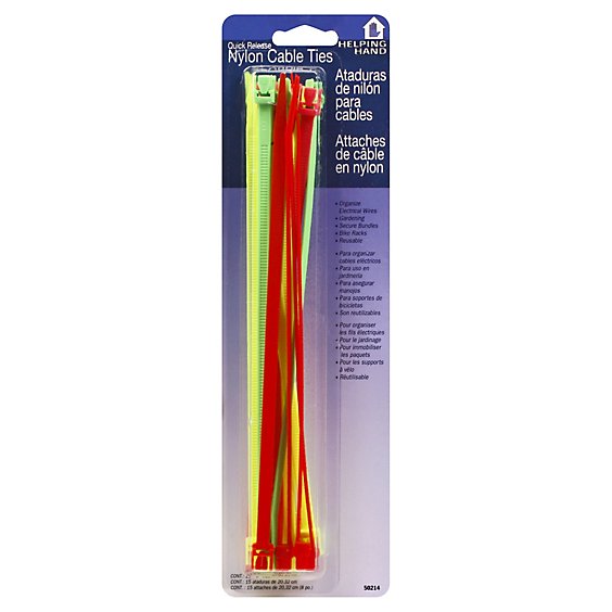 Helping Hand Cable Ties Nylon - 15 Count