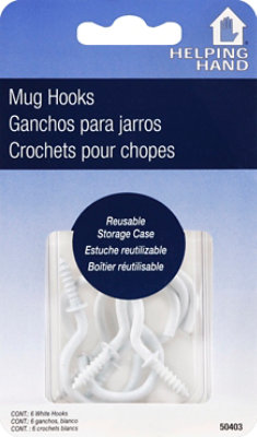 Helping Hand White Mug Hooks - 6 Count - Image 2