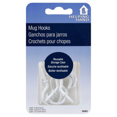 Helping Hand White Mug Hooks - 6 Count - Image 1