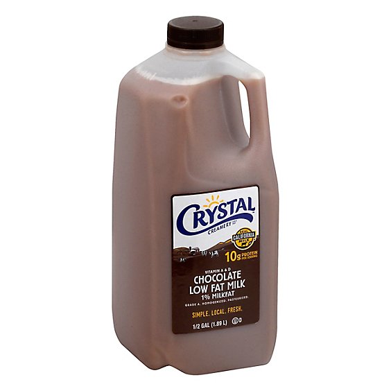Crystal Milk Chocolate Milk Lowfat 1% - Half Gallon