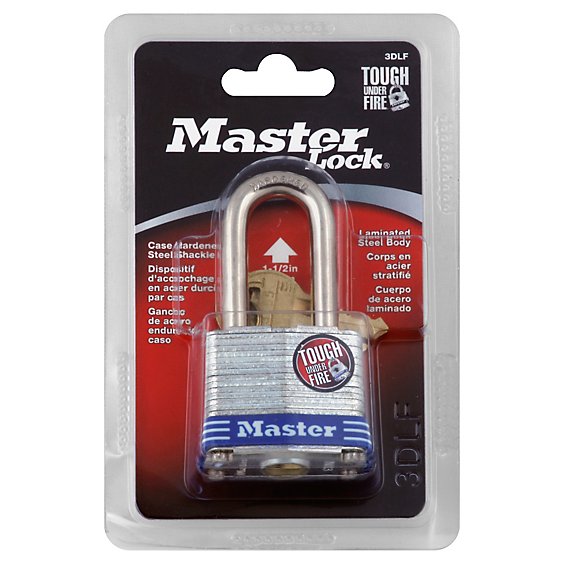 Master Lock Padlock With Keys Laminated Steel Body 1 1/2 Inch 3DLF - Each