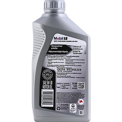 Mobil 1 5w-30 Fully Synthetic Super Motor Oil - 1 Quart - Image 4