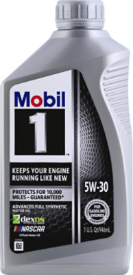 Mobil 1 5w-30 Fully Synthetic Super Motor Oil - 1 Quart - Safeway