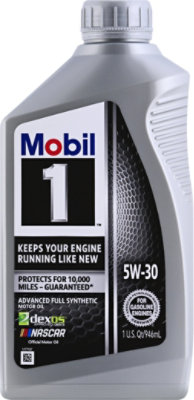 Mobil 1 5w-30 Fully Synthetic Super Motor Oil - 1 Quart - Image 1