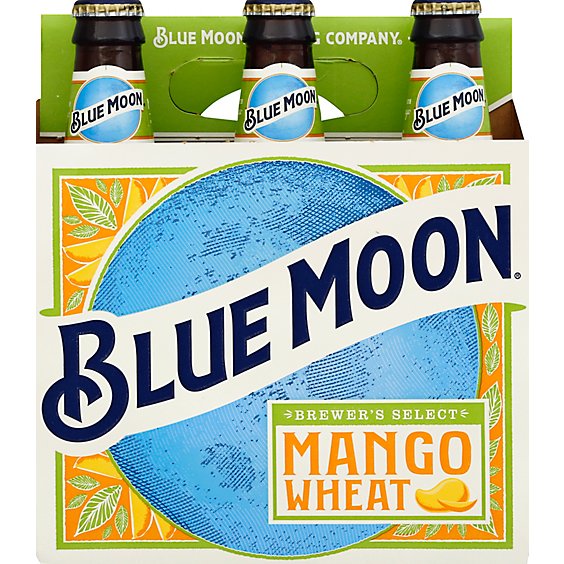 Blue Moon Mango Beer Craft Wheat 5.4% ABV Bottle - 6-12 Fl. Oz.