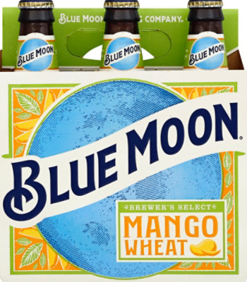  Blue Moon Mango Beer Craft Wheat 5.4% ABV Bottle - 6-12 Fl. Oz. 