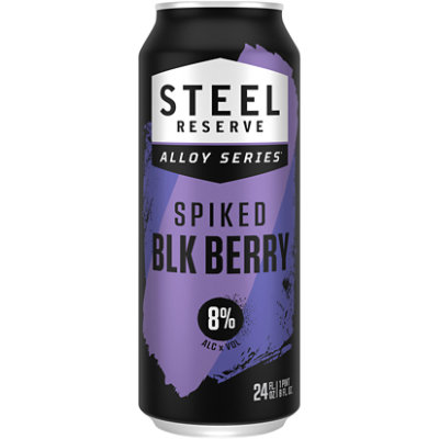 Steel Reserve Spiked Blk Berry Flavored Malt Beverage Beer 8% ABV Can - 24 Fl. Oz. - Image 1