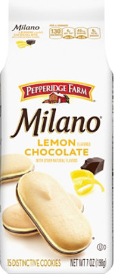 Pepperidge Farm Milano Cookies Lemon Flavored Chocolate - 7 Oz