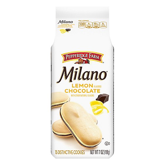 Pepperidge Farm Milano Cookies Lemon Flavored Chocolate - 7 Oz