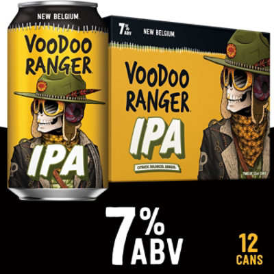 New Belgium Brewing Voodoo Ranger IPA Beer 7% ABV Cans - 12-12 Fl. Oz. - Image 1