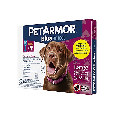 PetArmor Flea & Tick Medicine Plus For Dogs 48-88 Lbs Blister Pack - 3 Count