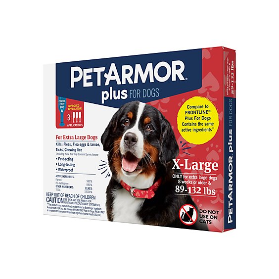 PetArmor Plus Flea and Tick Prevention for Extra Large Dogs - 3 Count
