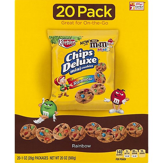 Keebler Chips Deluxe Cookies Mini Rainbow 20 Count - 20 Oz