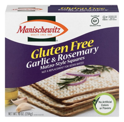 Manischewitz Matzo Style Squares Garlic And Rosemary Gluten Free - 10 ...