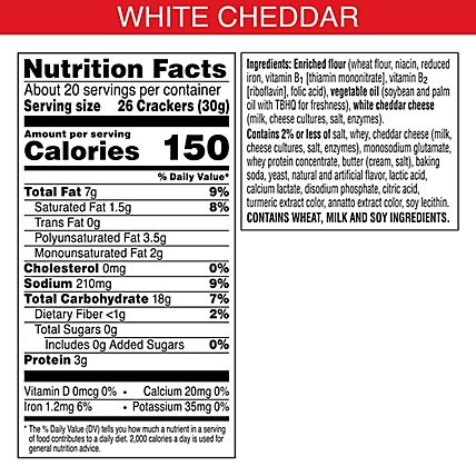 Cheez-It Cheese Crackers Baked Snack White Cheddar - 21 Oz - Image 6