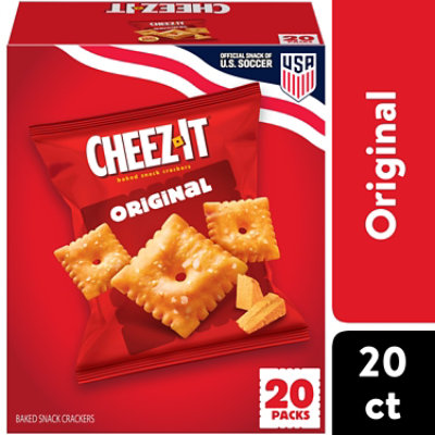 Cheez-It Original Baked Snack Crackers, Lunch Snacks, 20 Count