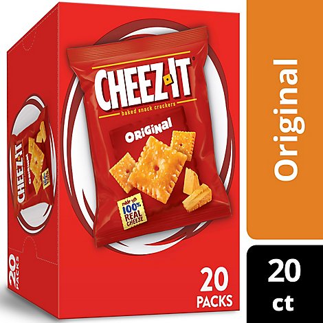 Cheez-It Cheese Crackers Baked Snack Original 20 Count - 20 Oz