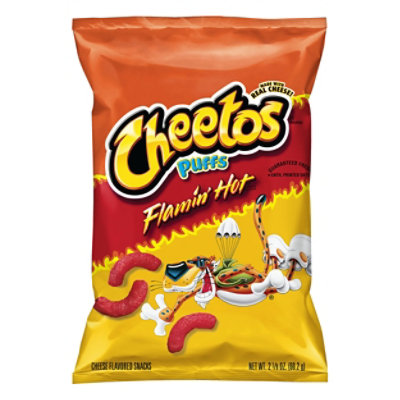 Cheetos Snacks Cheese Flavored Puffs Flamin Hot - 2.125 Oz