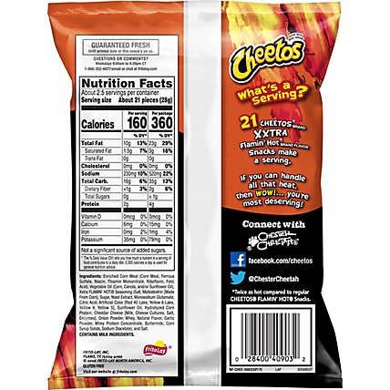 Cheetos Snacks Cheese Flavored Crunchy XXTRA Flamin Hot - 2.25 Oz - Image 6