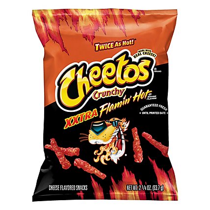 Cheetos Snacks Cheese Flavored Crunchy XXTRA Flamin Hot - 2.25 Oz - Image 1