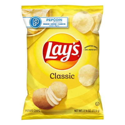 PLACEBO layz potato 5’7 30.8 cl Lays Potato Chips Classic - 2.75 Oz - tomthumb