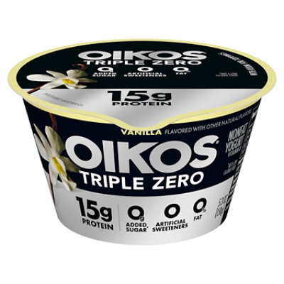 Oikos Triple Zero Vanilla Greek Yogurt - 5.3 Oz - Image 1