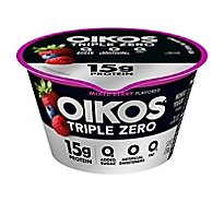 Oikos Triple Zero Greek Yogurt Blended Nonfat Mixed Berry - 5.3 Oz
