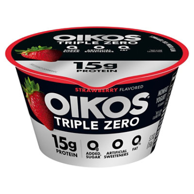 Oikos Triple Zero Strawberry Greek Yogurt - 5.3 Oz - Image 1