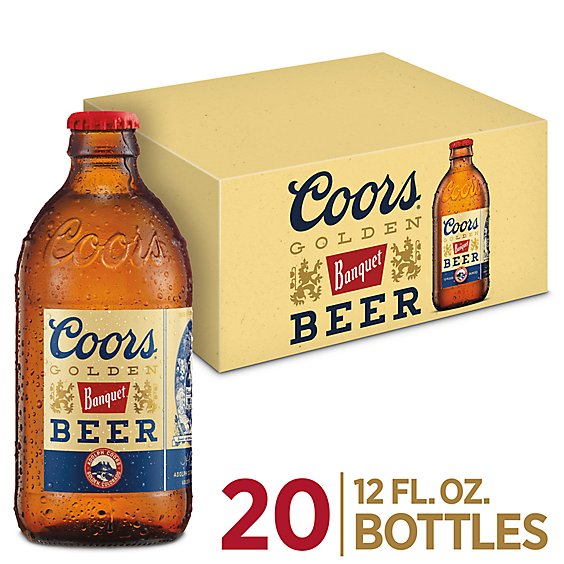 Coors Banquet American Style Lager Beer 5% ABV Bottles - 20-12 Fl. Oz.