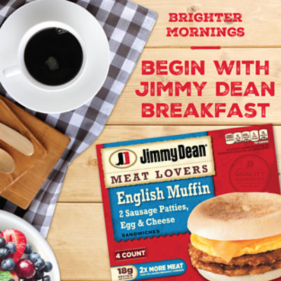 Jimmy Dean Meat Lovers English Muffin Sandwiches 4 Count - Image 3