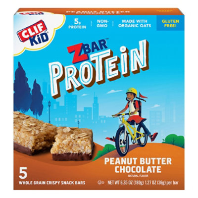  CLIF Kid ZBar Organic Protein Bar Peanut Butter Chocolate - 5-1.27 Oz 