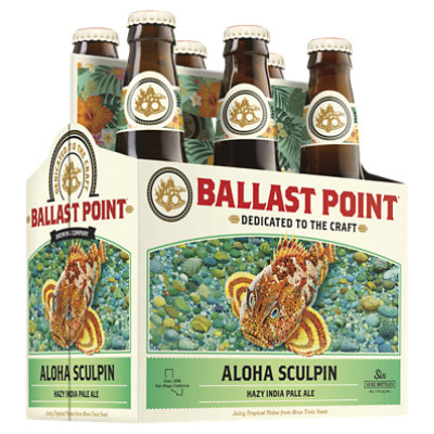 Ballast Point Aloha Sculpin IPA Craft Beer Bottles 7.0% ABV - 6-12 Fl. Oz.