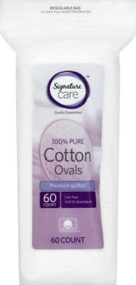 Signature Select/Care Cotton Ovals 100% Pure Premium Quilted - 60 Count - Image 2