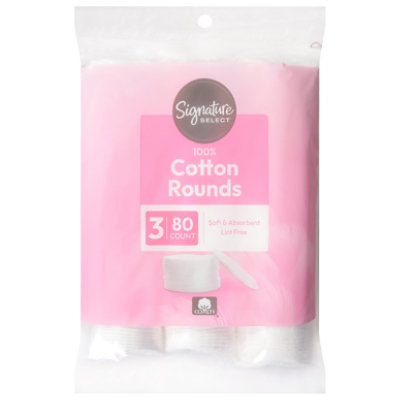 Signature Select/Care Cotton Rounds 100% Pure Premium Quilted - 3-80 Count - Image 3