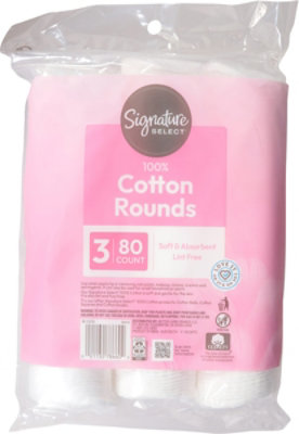 Signature Select/Care Cotton Rounds 100% Pure Premium Quilted - 3-80 Count - Image 4