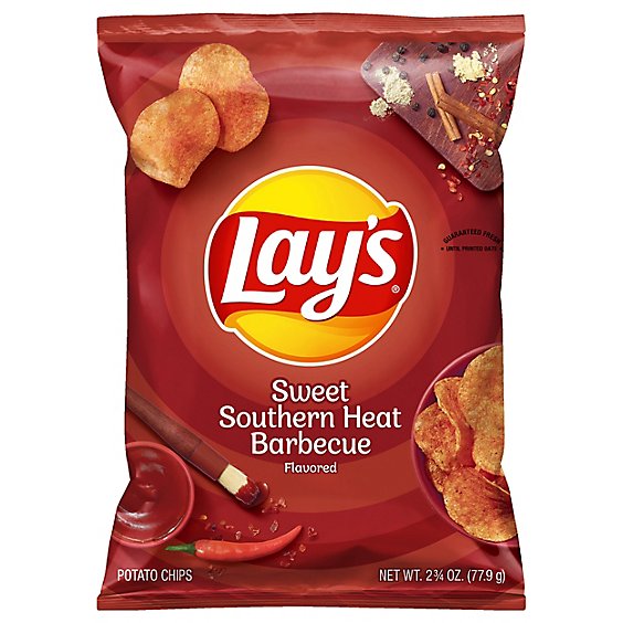 Lays Potato Chips Sweet Southern Heat Barbecue - 2.75 Oz