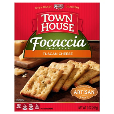 Keebler Town House Focaccia Crackers Tuscan Cheese Oz tomthumb