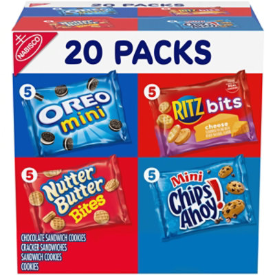 Nabisco Classic Mix Variety Pack, OREO, CHIPS AHOY!, Nutter Butter Bites, RITZ Bits Snack Packs - 20 Count - Image 1