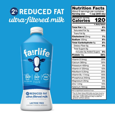 Fairlife Milk Ultra-Filtered Reduced Fat 2% - 52 Fl. Oz. - Image 5