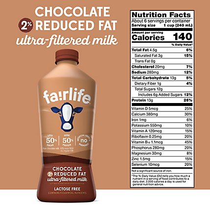 Fairlife Milk Ultra-Filtered Reduced Fat Chocolate 2% - 52 Fl. Oz. - Image 4