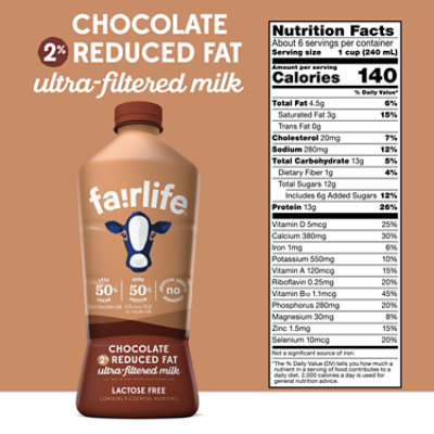 Fairlife Milk Ultra-Filtered Reduced Fat Chocolate 2% - 52 Fl. Oz. - Image 5