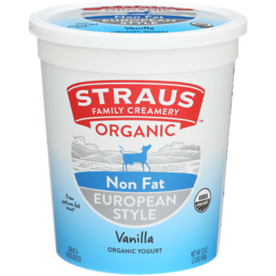 Straus Family Creamery Yogurt Vanilla - 32 Oz