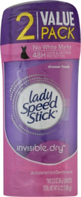 Lady Speed Stick Antiperspirant Deodorant Shower Fresh Twin Pack - 2-2.3 Oz - Image 2