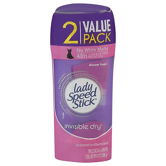 Lady Speed Stick Antiperspirant Deodorant Shower Fresh Twin Pack - 2-2.3 Oz