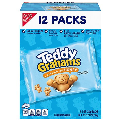 Teddy Grahams Honey Graham Crackers Snack Packs - 12-1 Oz