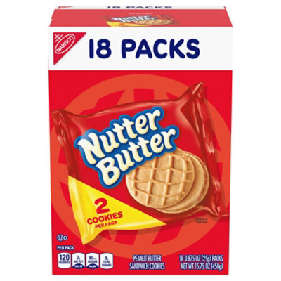 Nutter Butter Cookies Sandwich Peanut Butter - 18-0.875 Oz