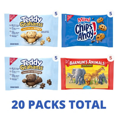 Nabisco Barnum's Animal Crackers Teddy Grahams & CHIPS AHOY! Cookies Variety Pack - 20 Count - Image 2