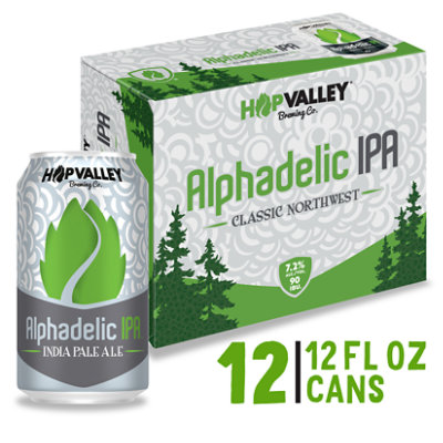 Hop Valley Alphadelic IPA Craft IPA Beer 6.7% ABV Cans - 12-12 Fl. Oz. - Image 1