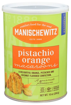 Manischewitz Macaroons Pistachio Orange - 10 Oz - Image 1